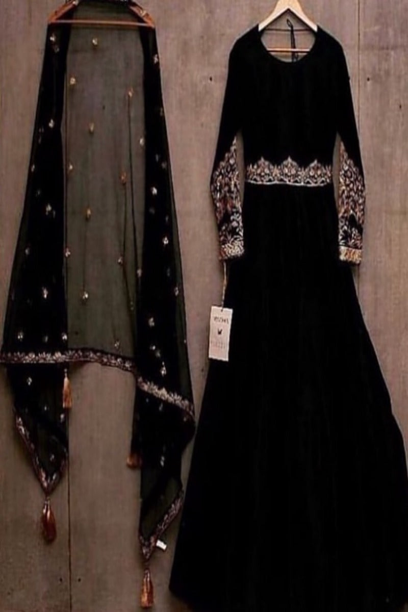 BLACK ANARKALI DRESS DESIGNER WEAR BLACK ANARKALI DRESS DESIGNER WEAR