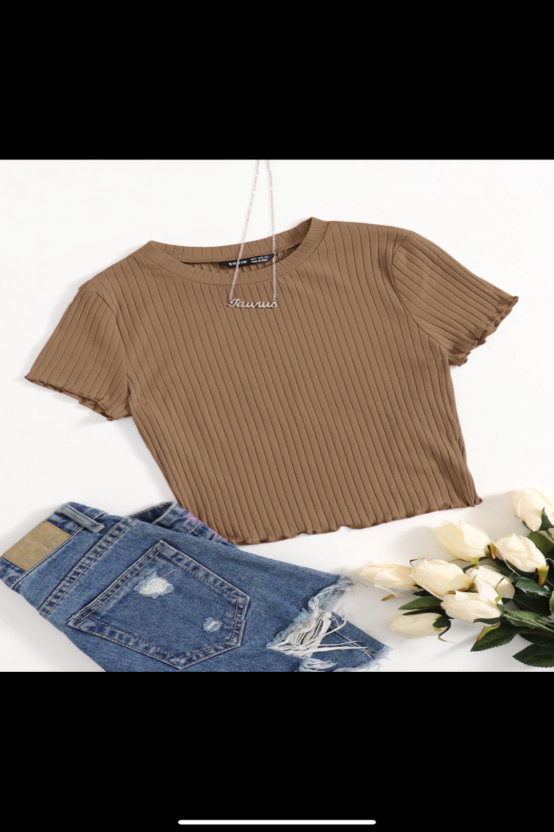 CROP SHIRT BROWN