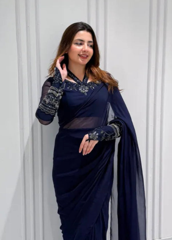 Navy Luxe Drape