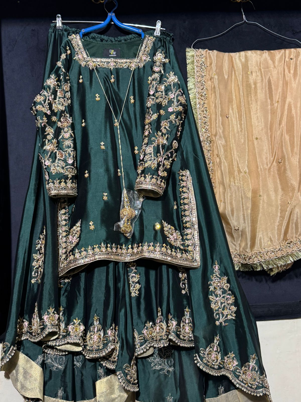 Emerald Elegance – Hand Embroidered Luxury Formal Set