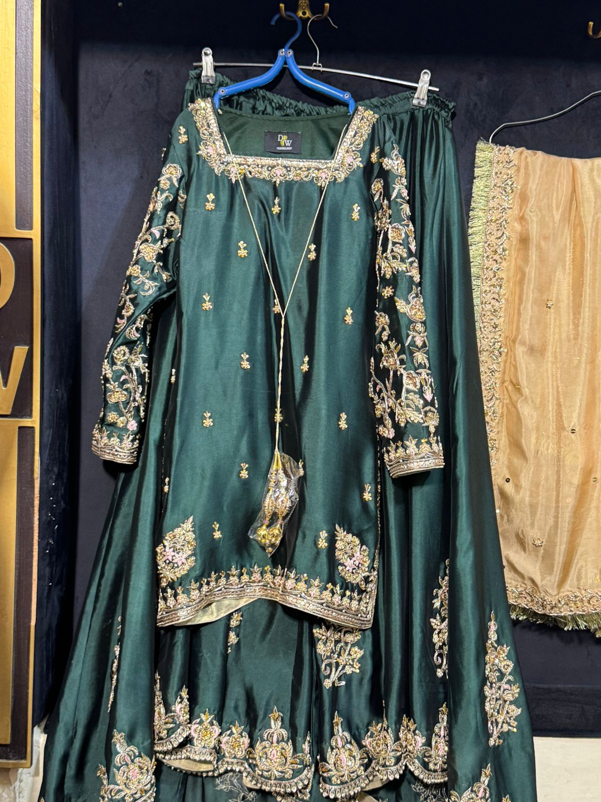 Emerald Elegance – Hand Embroidered Luxury Formal Set