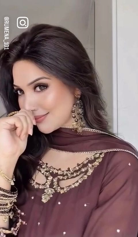 Chocolate Brown Embellished Sharara Set