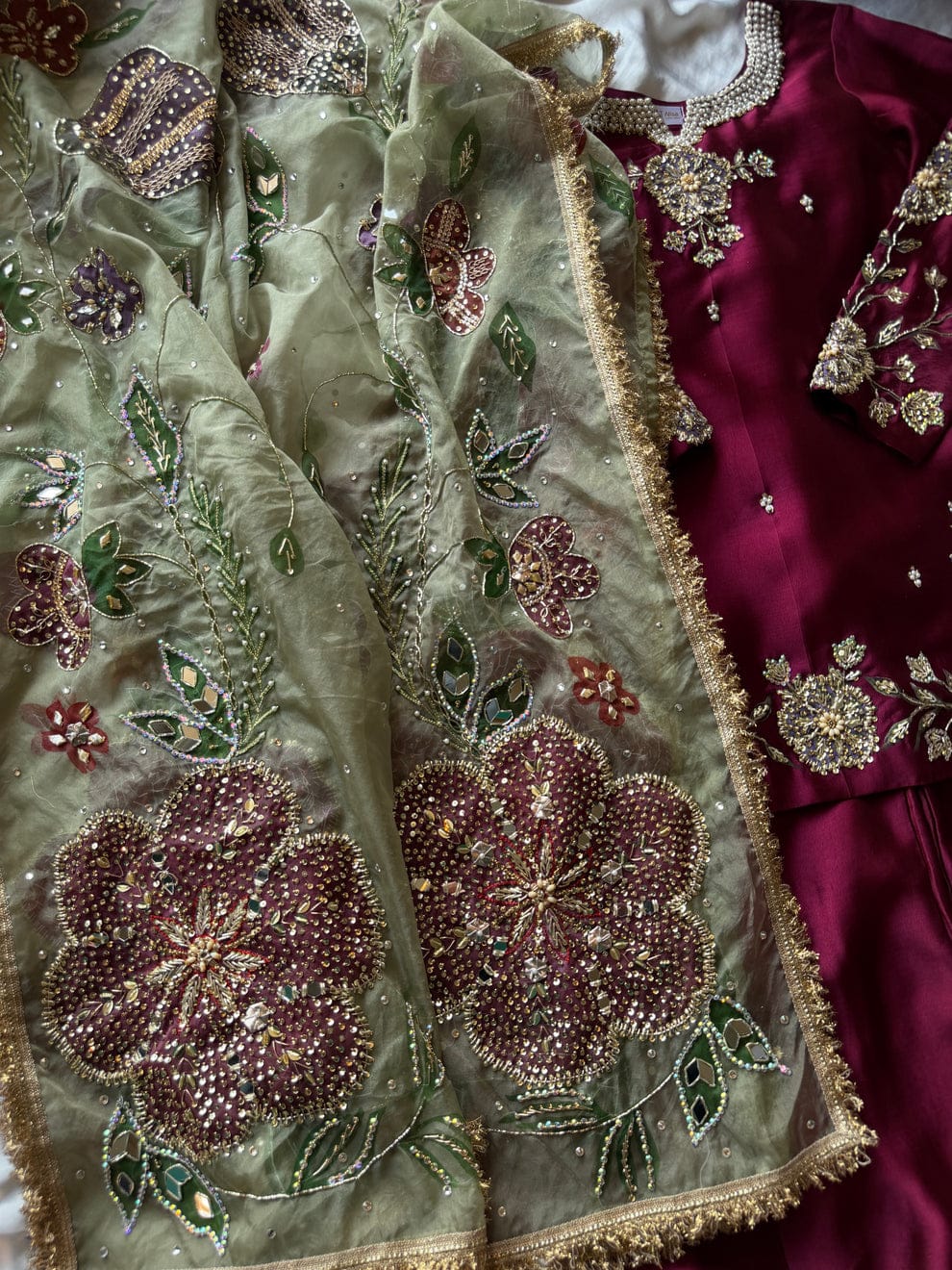 Ruby Bloom Luxury Embroidered 3 Piece Suit