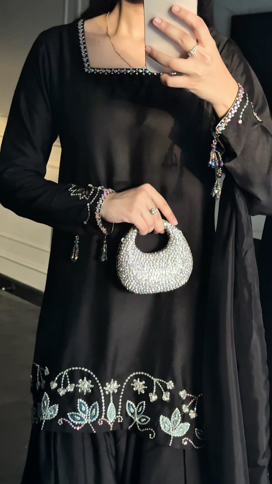 Black Embroidered 3-Piece Suit for Women – Elegant Formal Wear with Dupatta