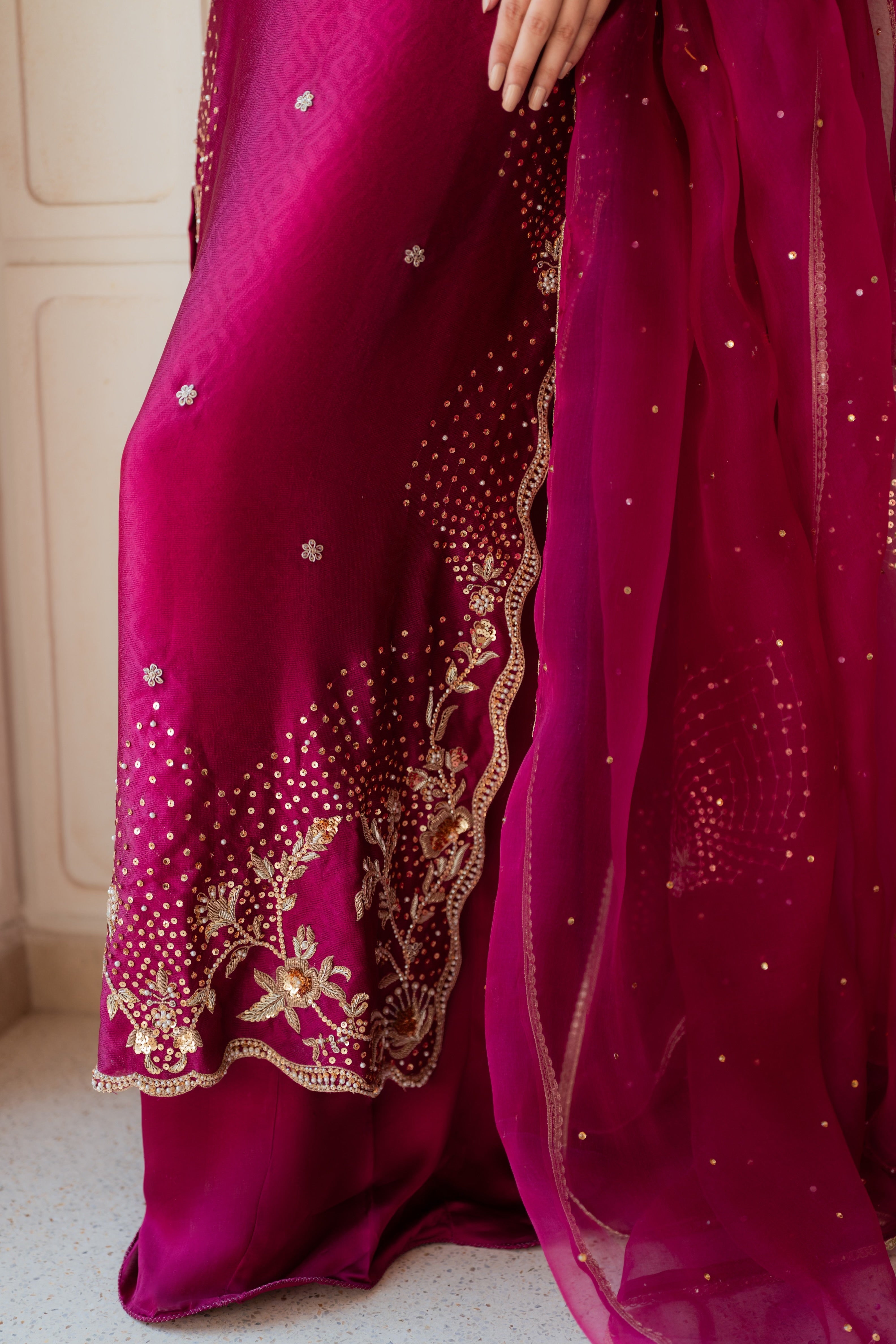 Magenta Elegance – Embroidered Formal 3-Piece Set