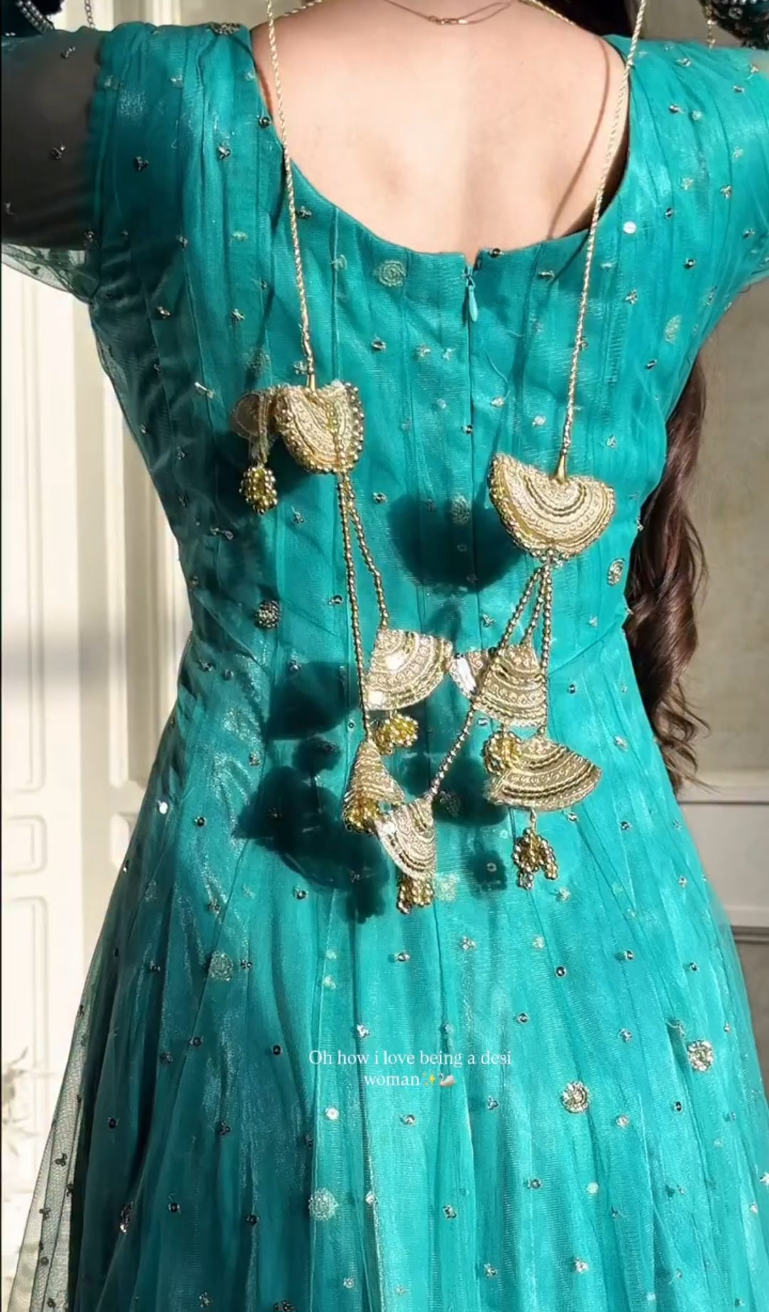 Luxury Teal Embroidered Maxi Dress with Net Dupatta | Party Wear Formal Dress